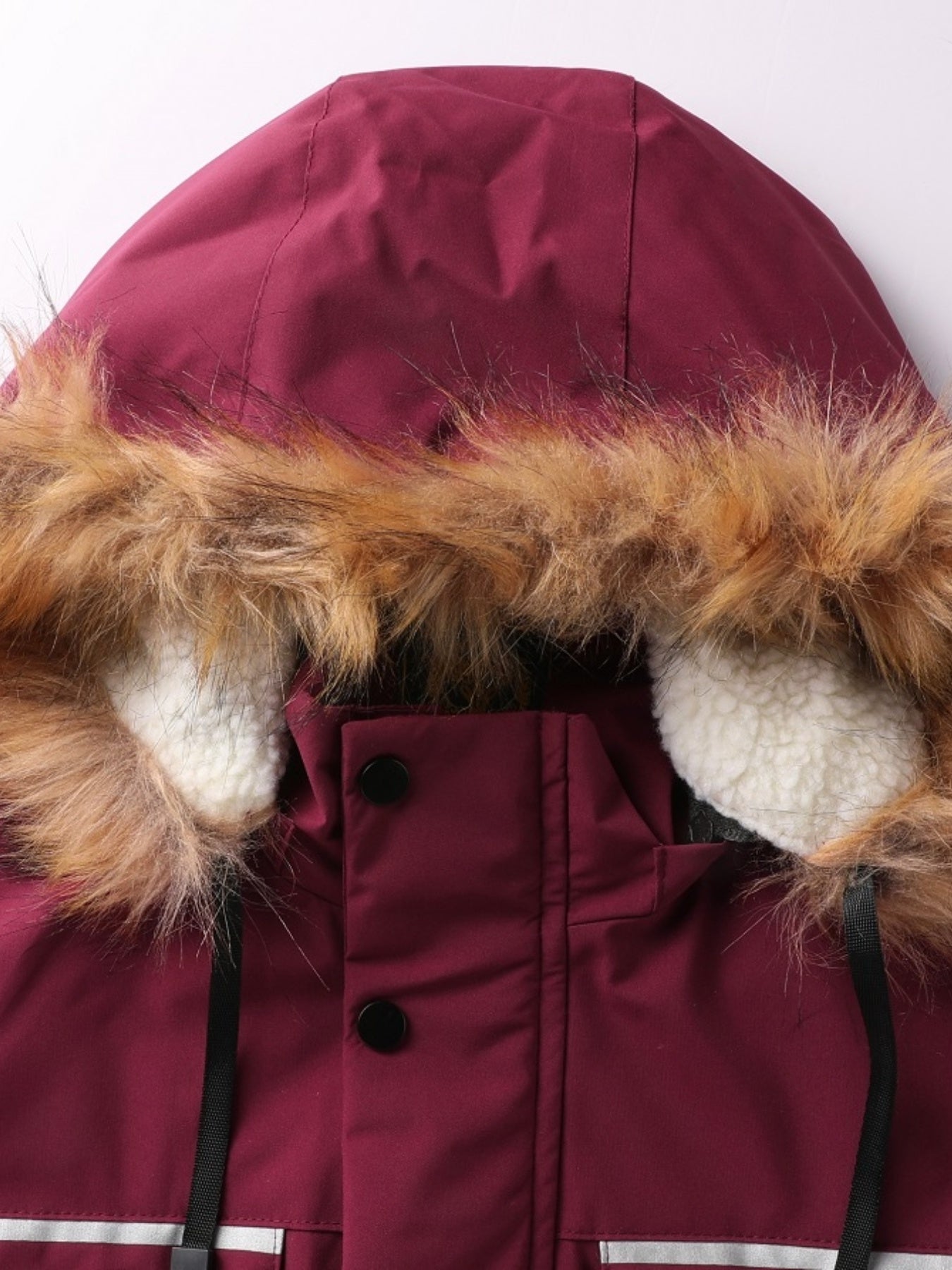 Men'S Winter Windbreaker Jacket with Warm Hood - Maroon Zip-Up Outdoor Coat, Stand Collar, Multiple Pockets, Casual Sporty Design for Cold Weather, Winter Jacket