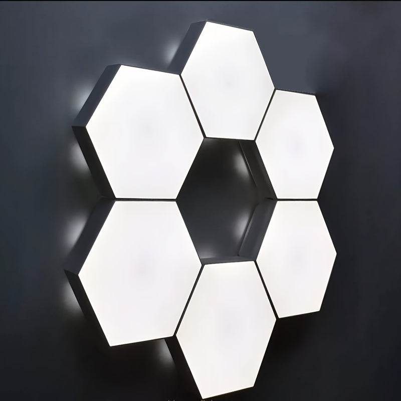 [Touch Control LED Light] 6packs Touch Control Hexagonal LED Wall Light | Neutral White Lamp, Easy To Use, Energy Efficient Night Light