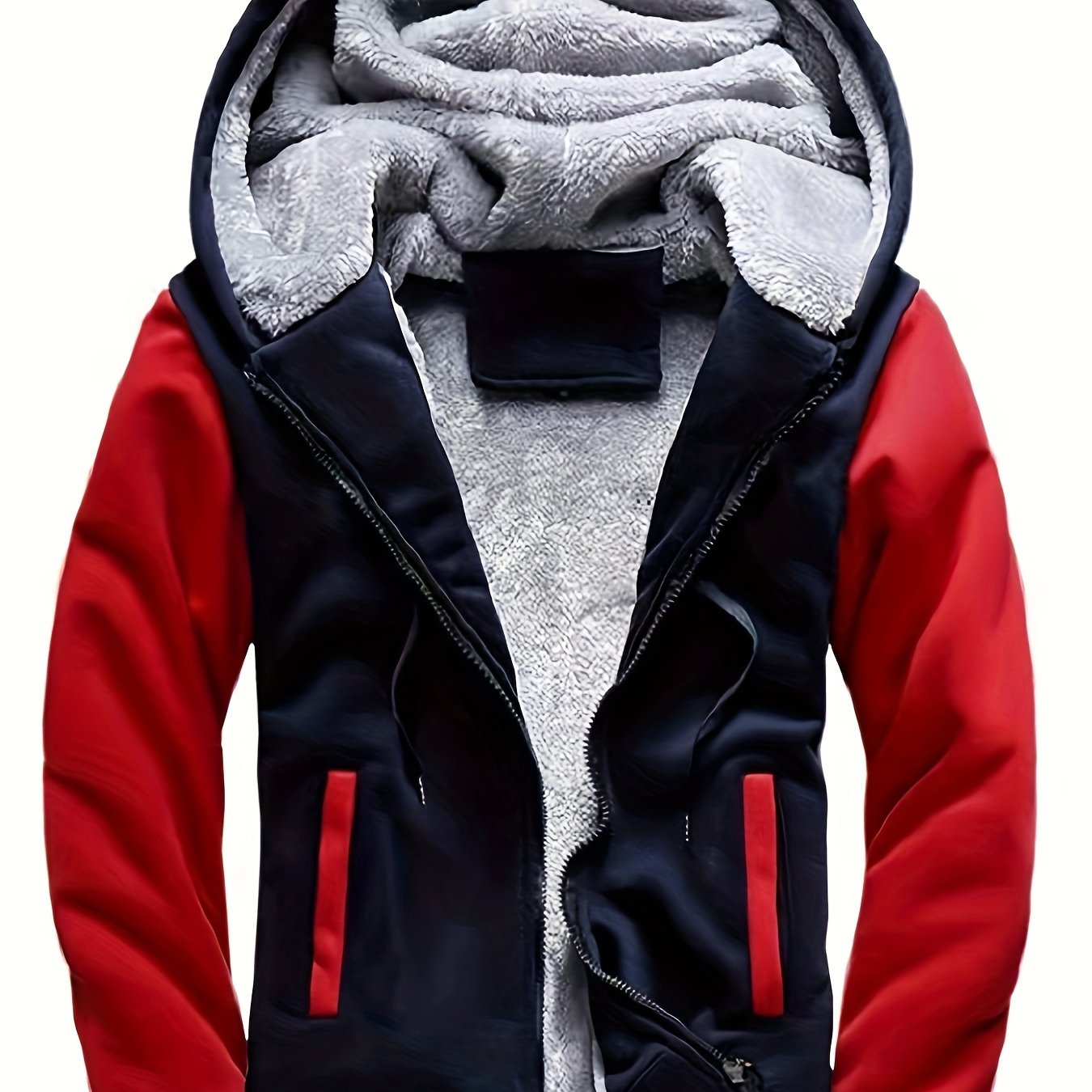 [Warm Hooded Jacket] Thick And Padded Men's Winter Warm Zip Up Hooded Jacket