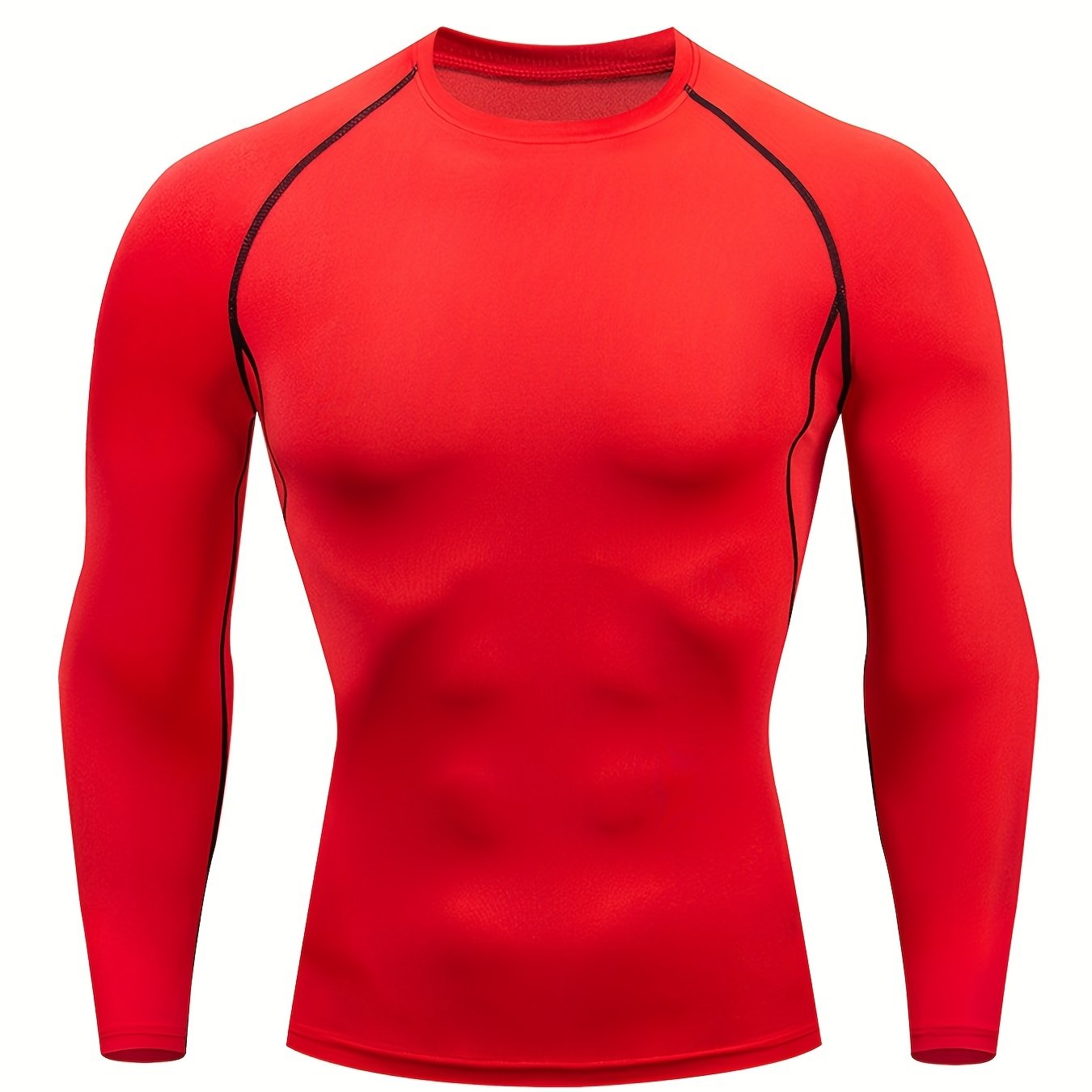 Men'S High-Stretch Sportswear | Long Sleeve Crew Neck Gym Top for Running, Training, Basketball, and More | Solid Color, Four Seasons Fit, JIIHOO Brand