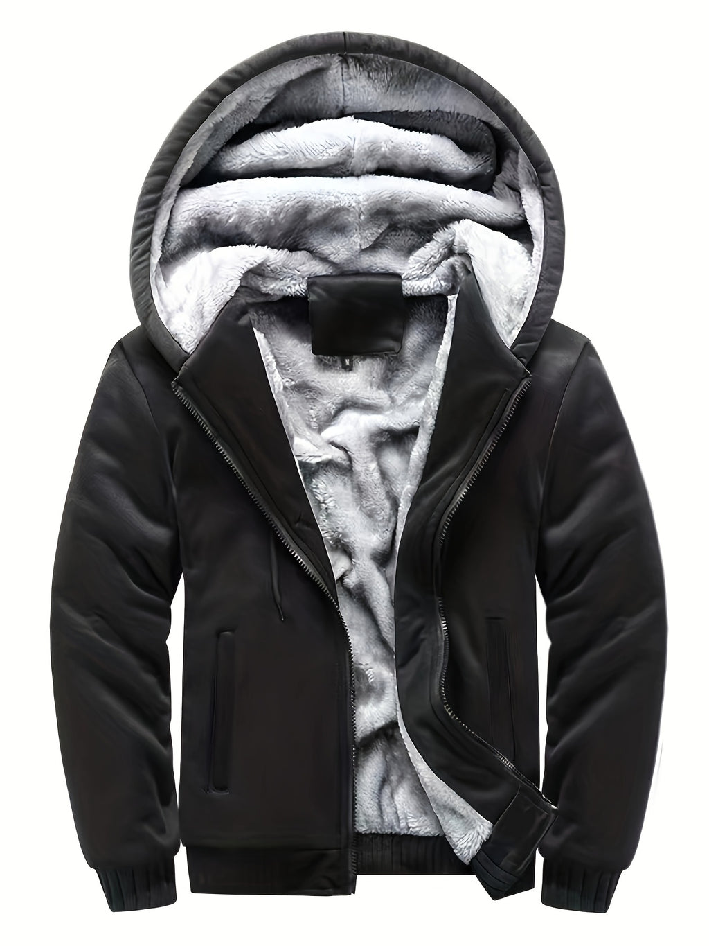 [Warm Hooded Jacket] Thick And Padded Men's Winter Warm Zip Up Hooded Jacket