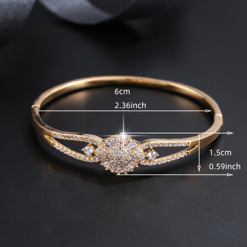 [Trendy Zirconia Bracelet Luxury Design] Elegant And Sophisticated Zirconia Bracelet With A Trendy And Minimalist Design, Exuding A Sense Of Luxury And Fashion.