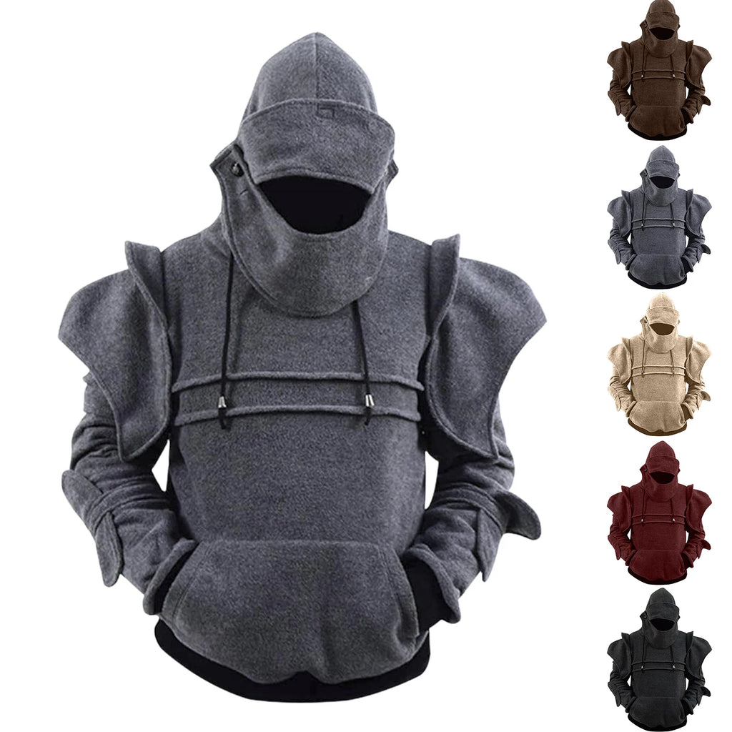 YHOPE Men's Hoodies Knight Midevel Adventures Sweatshirt Costume Long Sleeve Lightweight Hooded Pullove