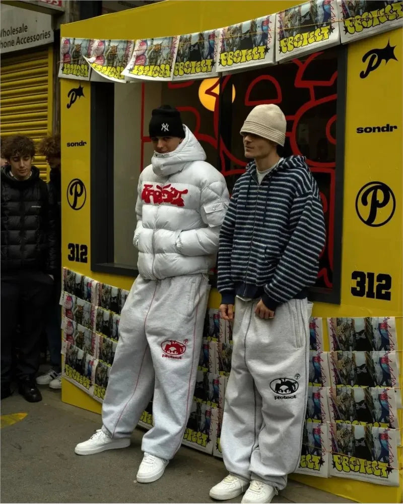 Men Long Pants Cargo Streetwear Joggers Women Y2k Casual Embroidered Trousers Drawstring Pants Unisex Harajuku Korean Sweatpants