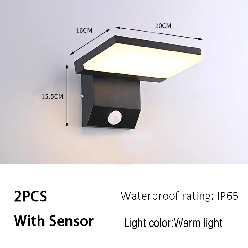 Modern Outdoor Wall Lamp LED waterproof IP65 Sensor Wall lights Garden Courtyard Balcony Corridor Porch Bedroom Indoor Lamps