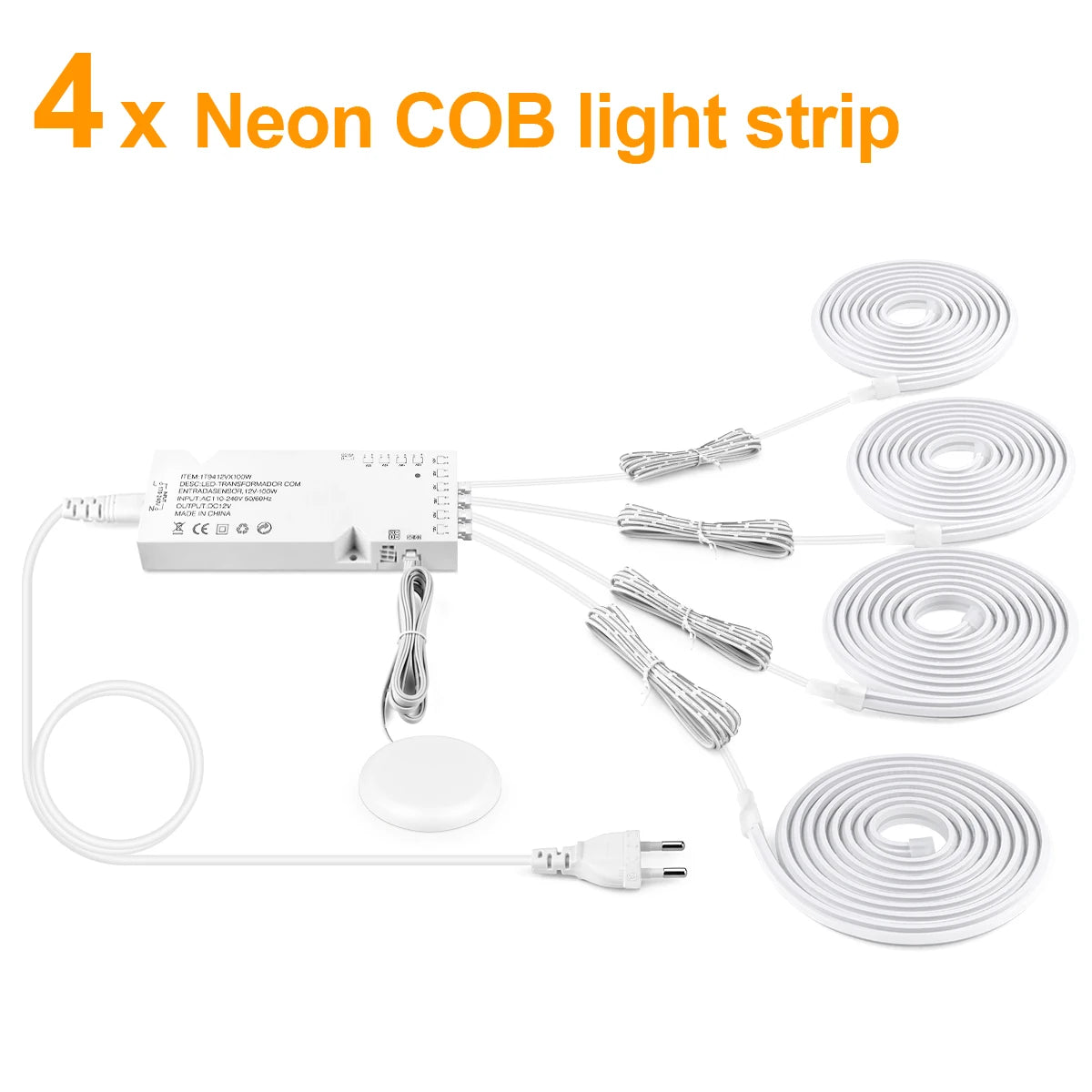 Dimmable Hand Scan Touch Sensor Neon COB LED Strip Light 24V Under Cabinet Collection Display Bookcase Wardrobe Closet Lamp Deco