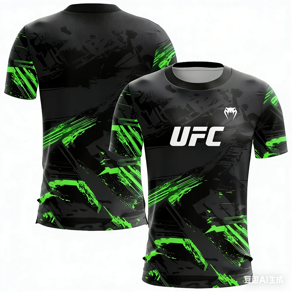 Summer Hot Selling UFC Boxing Fighting Competition Men's T-shirt Fashion Quick Drying Casual Breathable O-neck Short Sleeve Tops