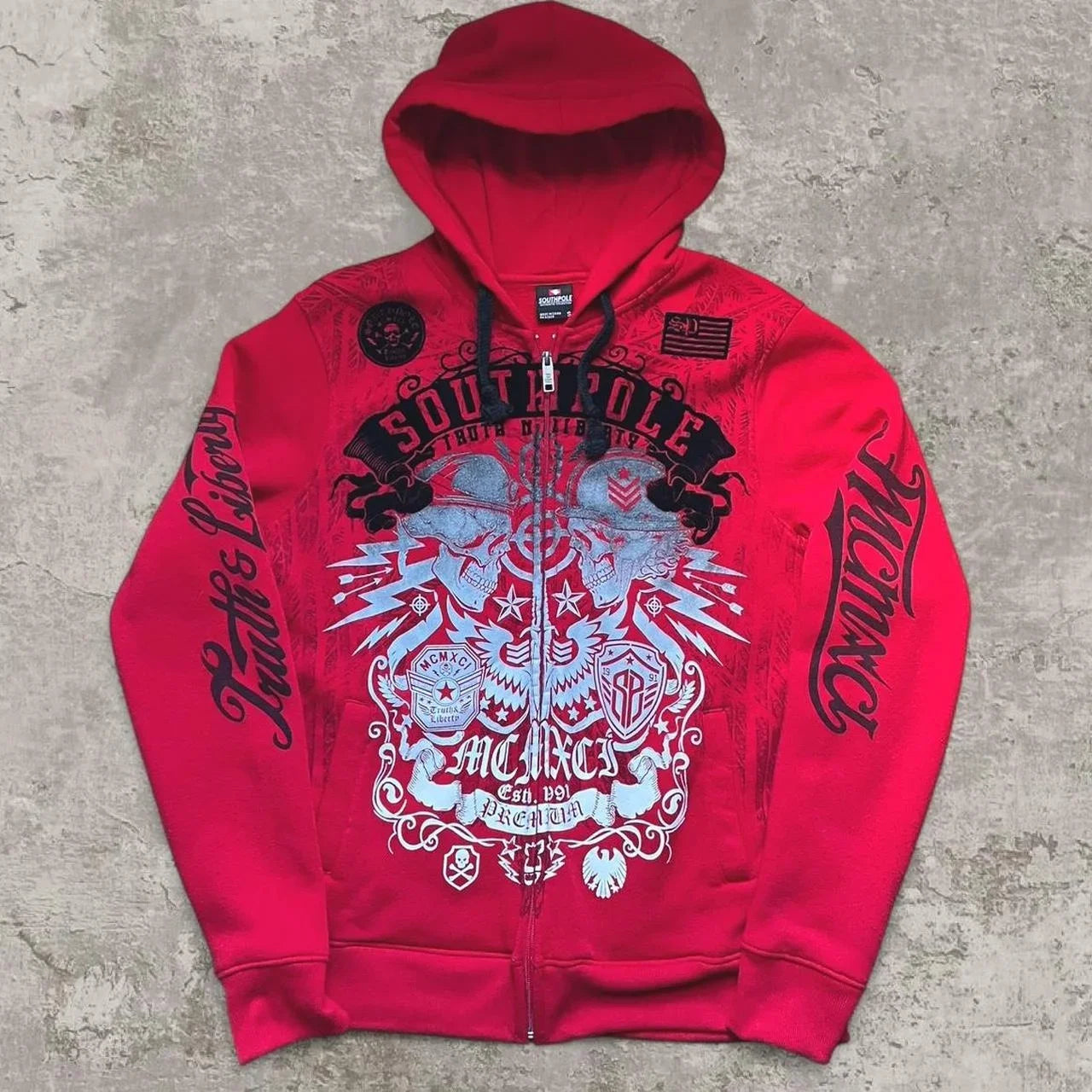 Graffiti Southpole Men Zipper Hoodie Street New Sweater Hoodie Harajuku Vintage Hip Hop Casual Sports Hooded Sweater