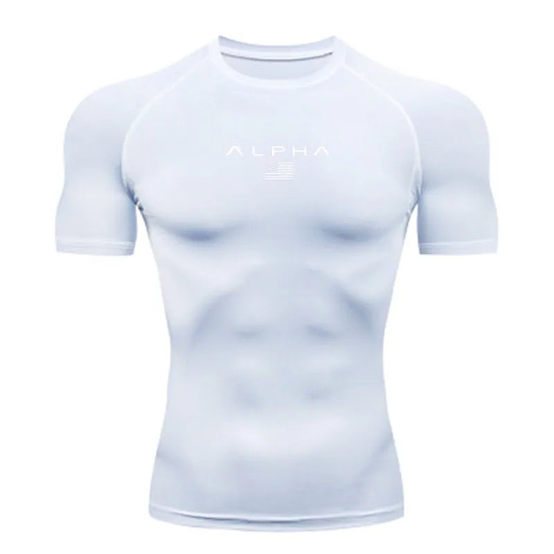 Men's long sleeved fitness breathable quick drying fitness T-shirt, sportswear, outdoor sports running T-shirt