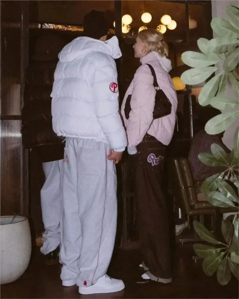 Men Long Pants Cargo Streetwear Joggers Women Y2k Casual Embroidered Trousers Drawstring Pants Unisex Harajuku Korean Sweatpants