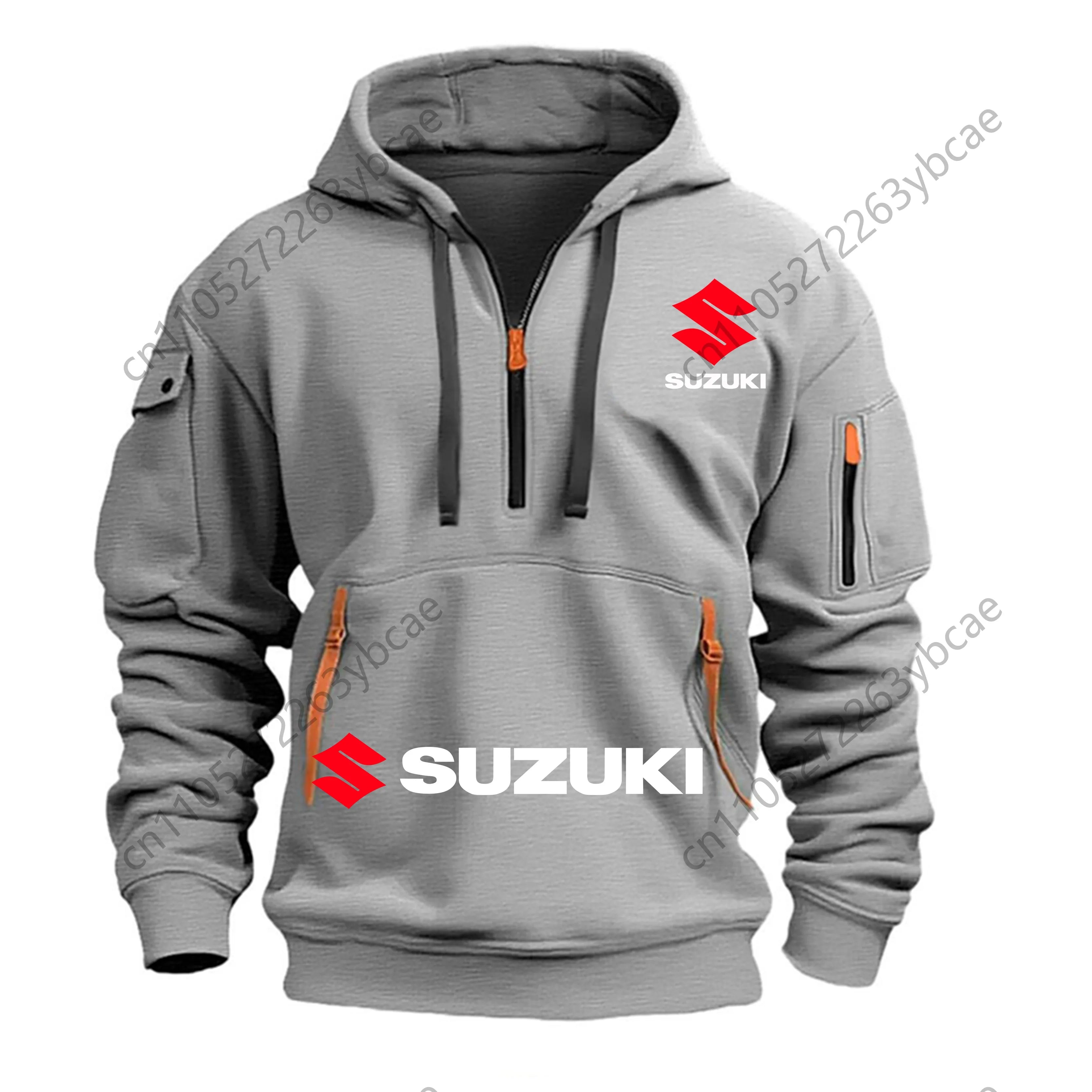 Suzuki's new men's hooded sweatshirt, outdoor sports sweatshirt, autumn and winter casual motorcycle enthusiast sweatshirt