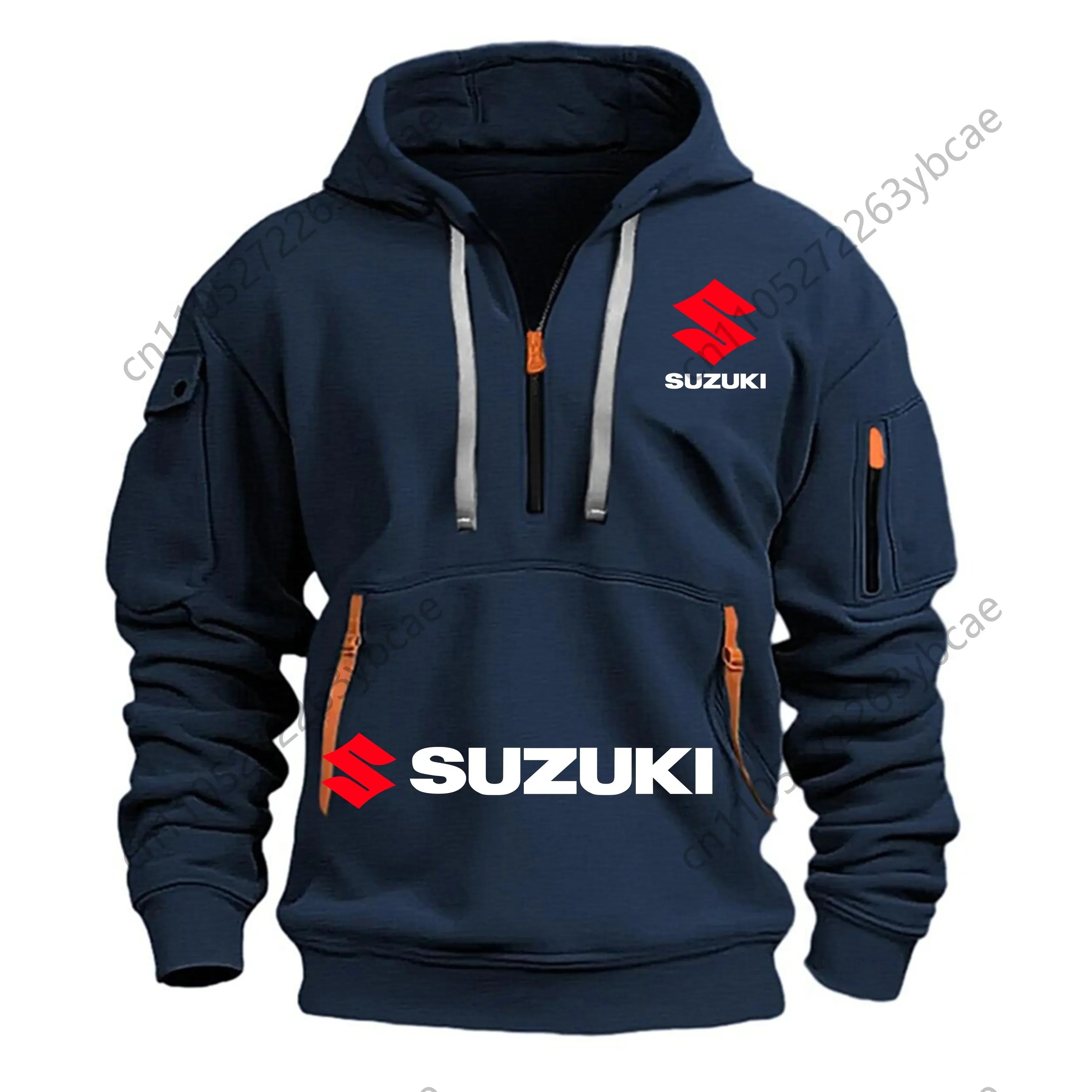 Suzuki's new men's hooded sweatshirt, outdoor sports sweatshirt, autumn and winter casual motorcycle enthusiast sweatshirt