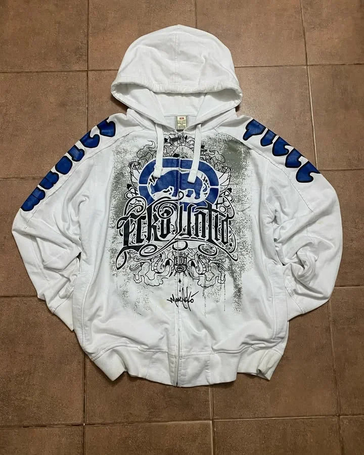Graffiti Southpole Men Zipper Hoodie Street New Sweater Hoodie Harajuku Vintage Hip Hop Casual Sports Hooded Sweater