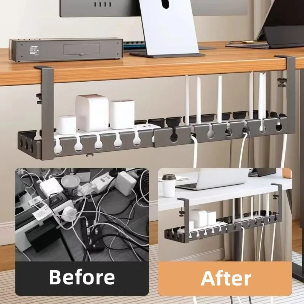 Desk Cable Management Tray Wire Management Cable Tray for Wire Organizer Charging Data Cord PC Computer Cord Rack in Office Home