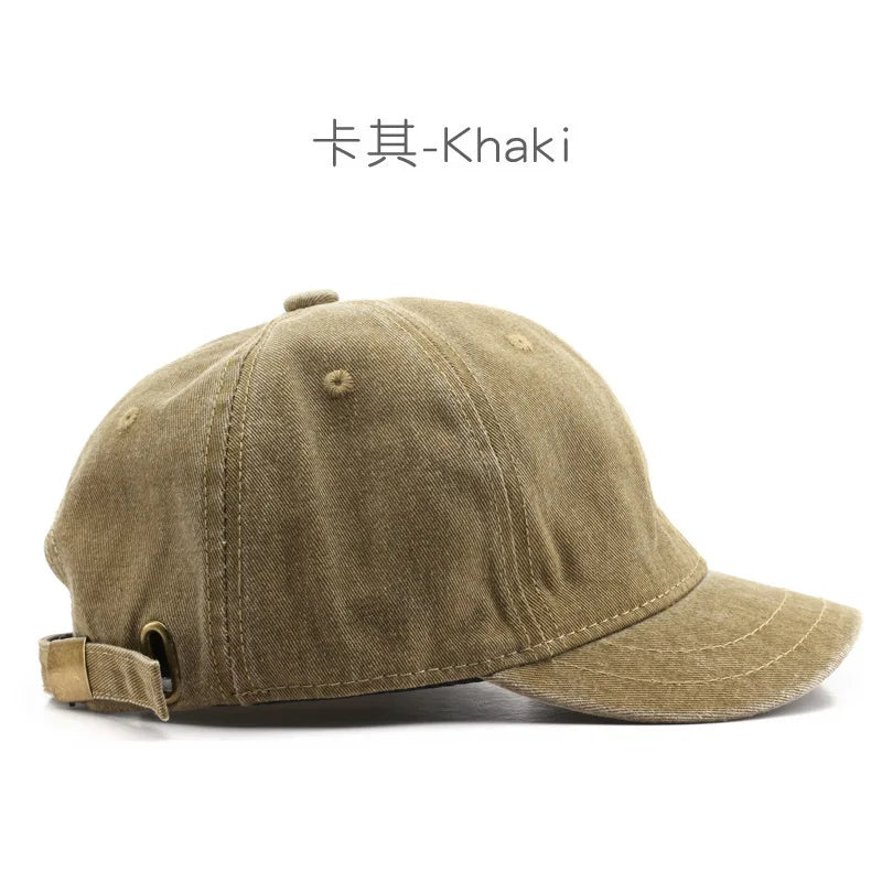 New Retro Short Brim Baseball Caps for Man Women Solid Color Adjustable Outdoor Sun Visor Hats Cotton Streetwear Hip Hop Hats