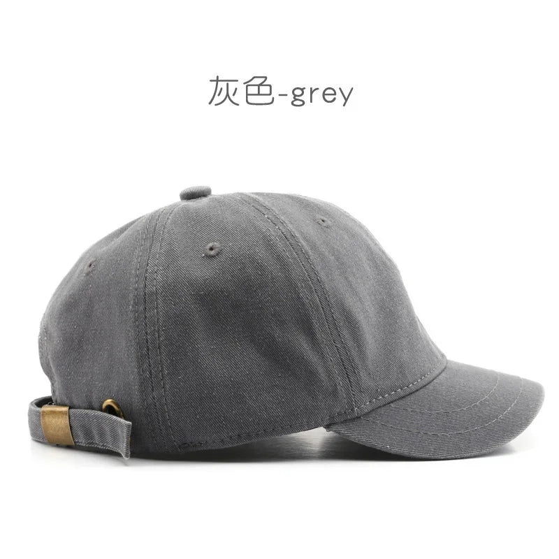 New Retro Short Brim Baseball Caps for Man Women Solid Color Adjustable Outdoor Sun Visor Hats Cotton Streetwear Hip Hop Hats