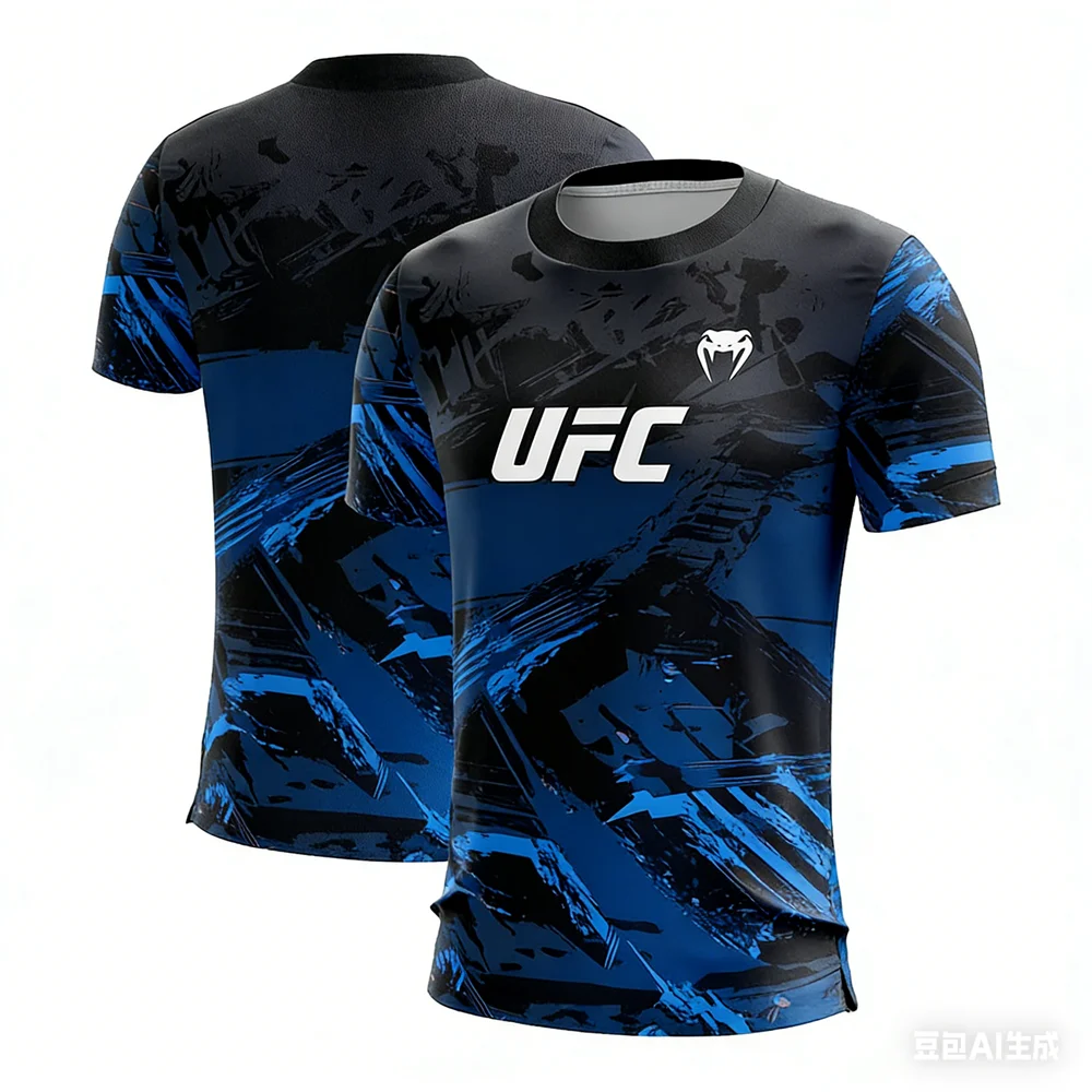 Summer Hot Selling UFC Boxing Fighting Competition Men's T-shirt Fashion Quick Drying Casual Breathable O-neck Short Sleeve Tops