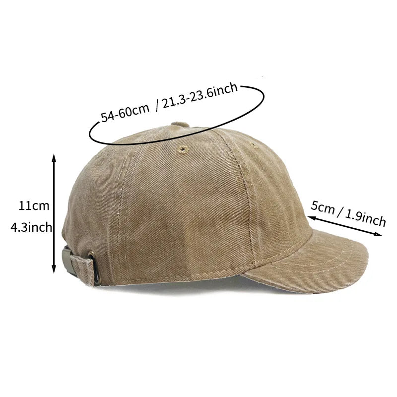 New Retro Short Brim Baseball Caps for Man Women Solid Color Adjustable Outdoor Sun Visor Hats Cotton Streetwear Hip Hop Hats