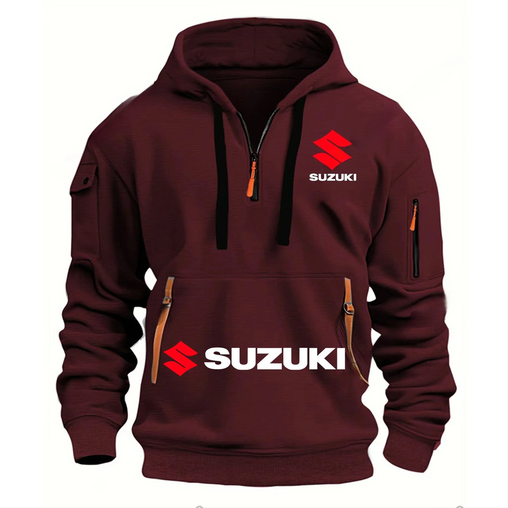 Suzuki's new men's hooded sweatshirt, outdoor sports sweatshirt, autumn and winter casual motorcycle enthusiast sweatshirt