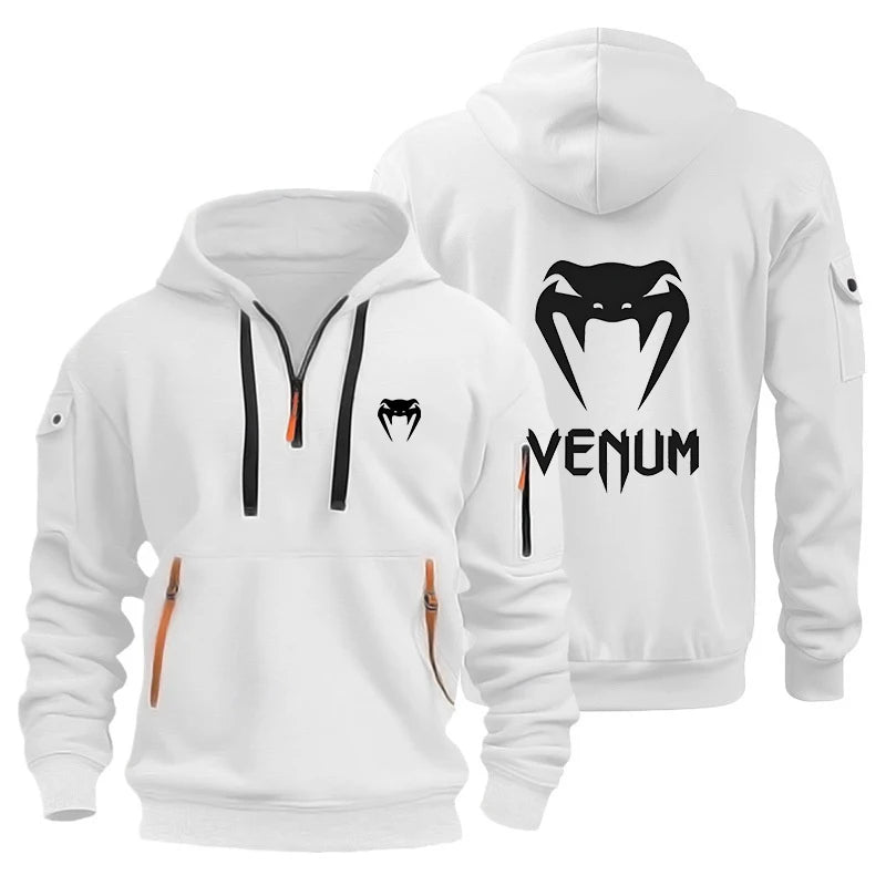 VENUM Venom Sports hooded multi-pocket zipper Jacket Fitness Running Training Casual large-sized sweatshirt Autumn and winter