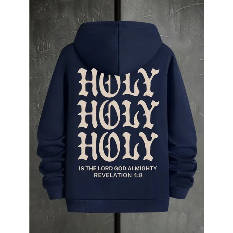Hoodie for Men, Streetwear, Holy Religious Inspiration Graphic Hoodies for Men, Suitable for Wearing in Spring, Autumn, and Wint
