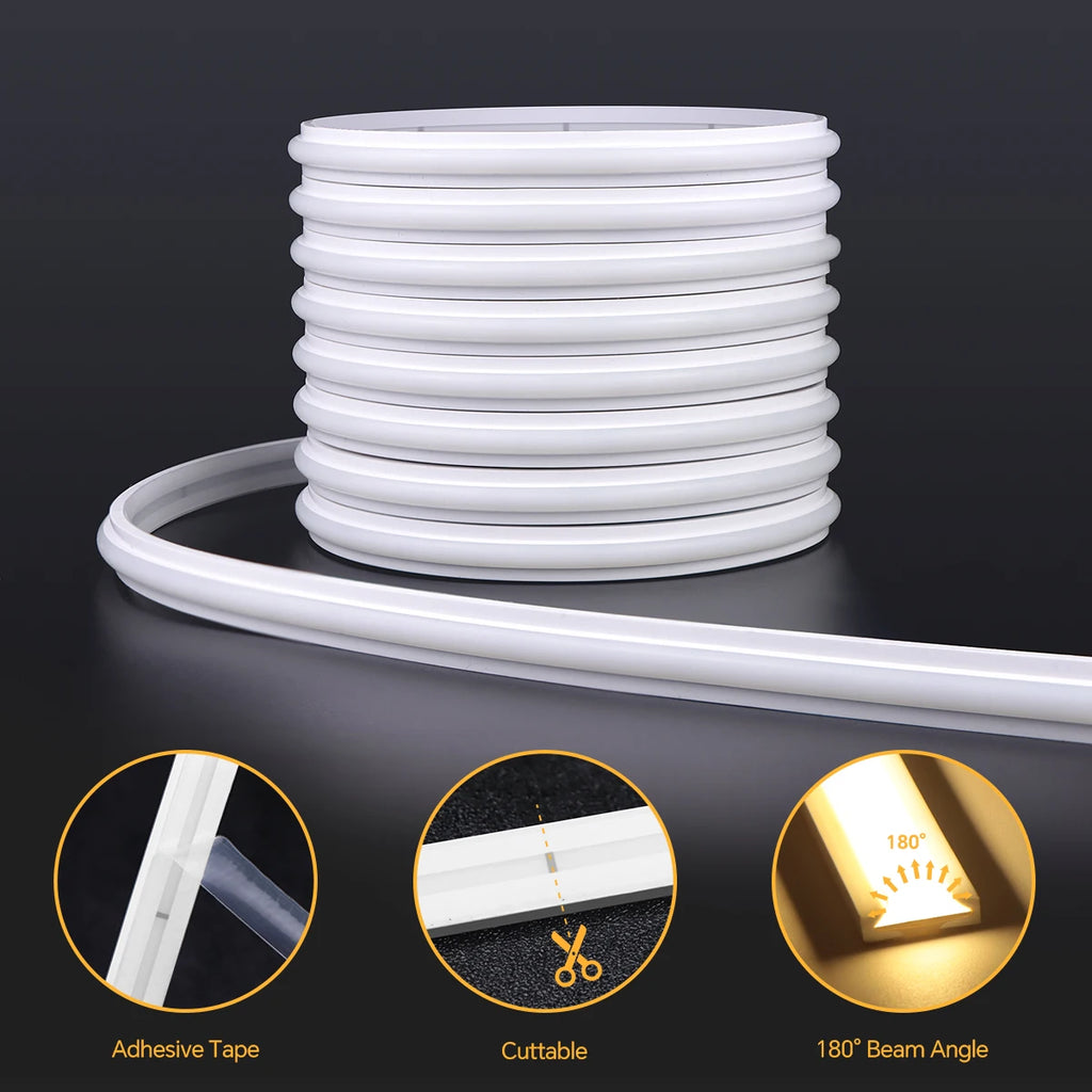 Dimmable Hand Scan Touch Sensor Neon COB LED Strip Light 24V Under Cabinet Collection Display Bookcase Wardrobe Closet Lamp Deco