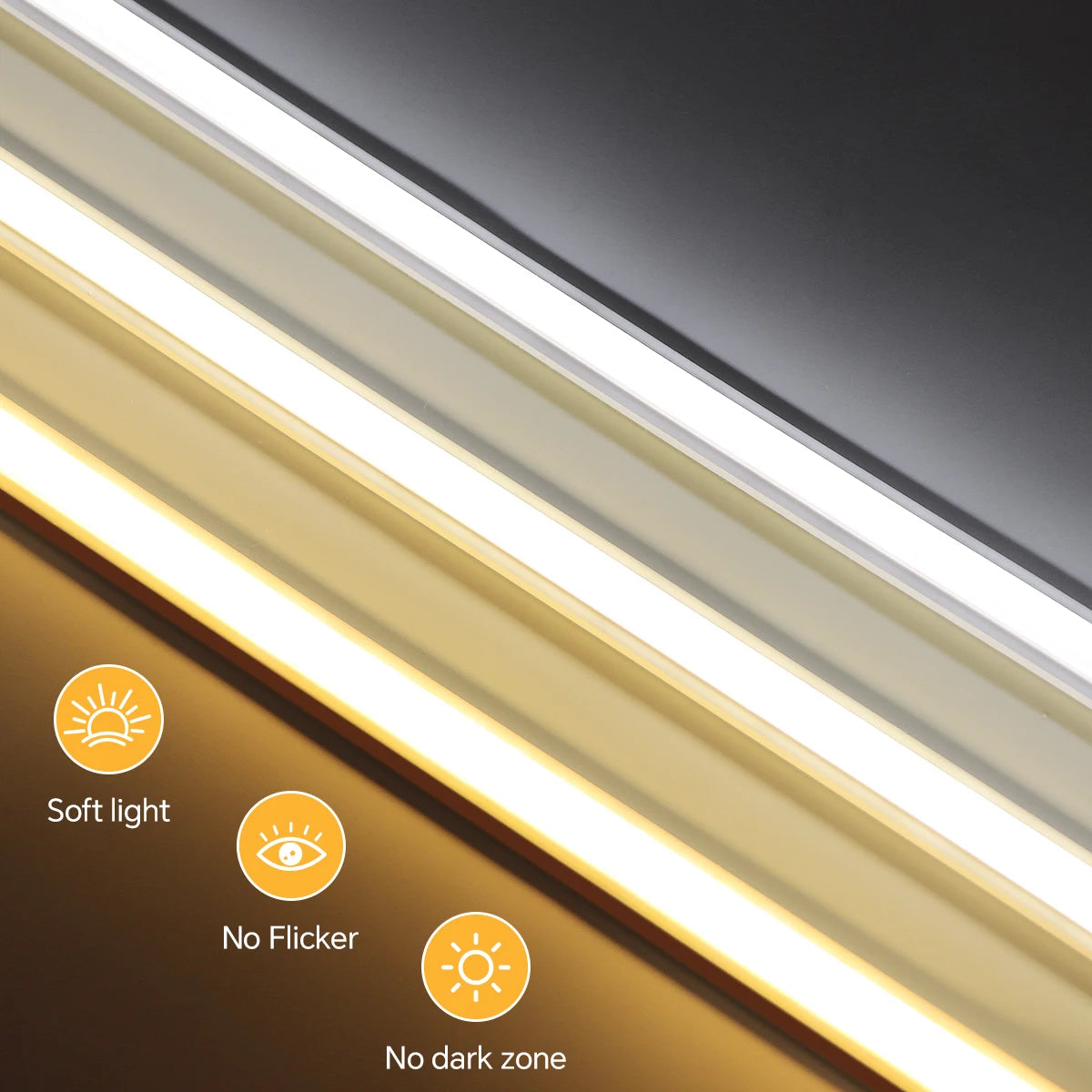 Dimmable Hand Scan Touch Sensor Neon COB LED Strip Light 24V Under Cabinet Collection Display Bookcase Wardrobe Closet Lamp Deco