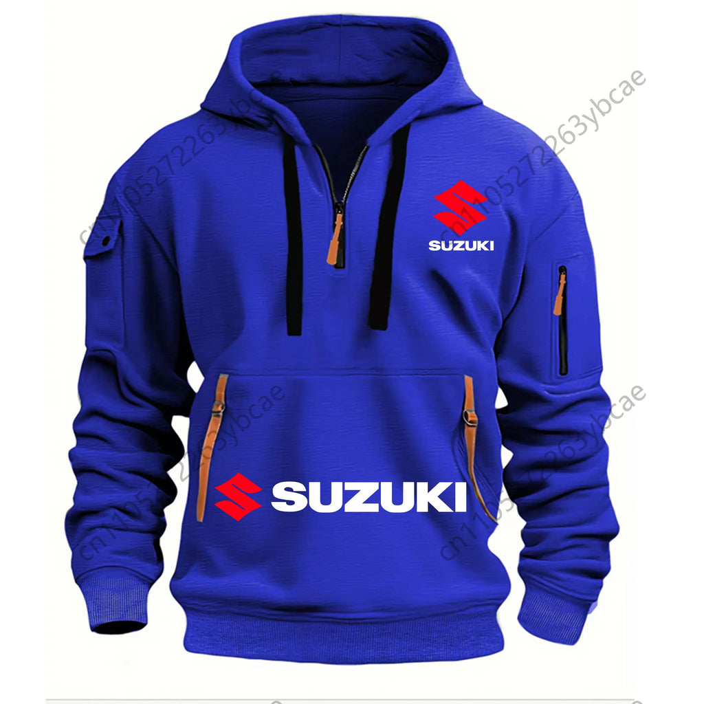 Suzuki's new men's hooded sweatshirt, outdoor sports sweatshirt, autumn and winter casual motorcycle enthusiast sweatshirt