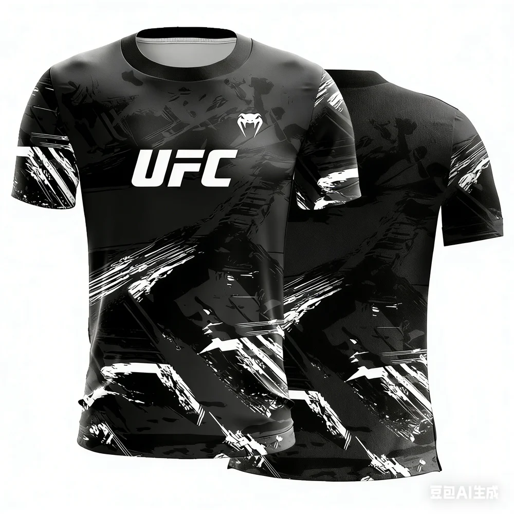 Summer Hot Selling UFC Boxing Fighting Competition Men's T-shirt Fashion Quick Drying Casual Breathable O-neck Short Sleeve Tops