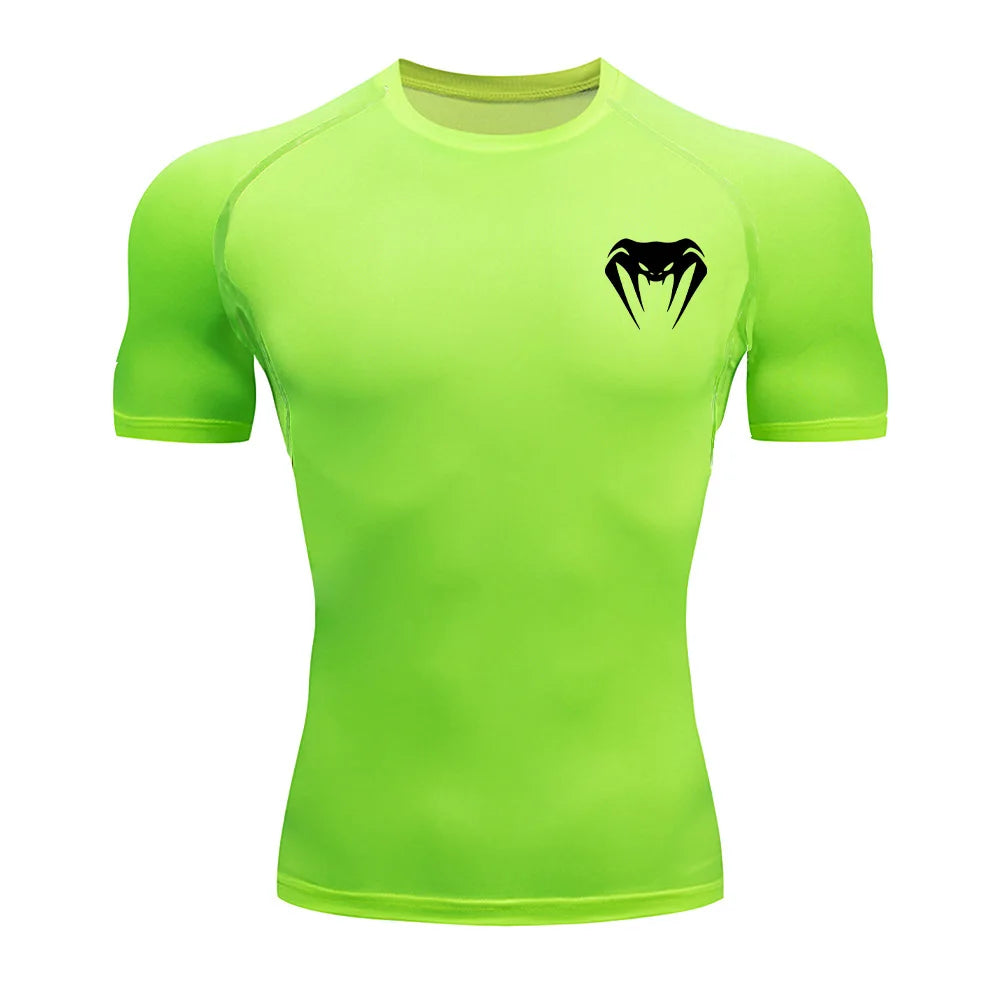 Compression T-Shirt Men Bodybuilding Sportswear Short Sleeve Quick Dry Workout Shirts Sport Tops Tee Gym Running T-shirt Men