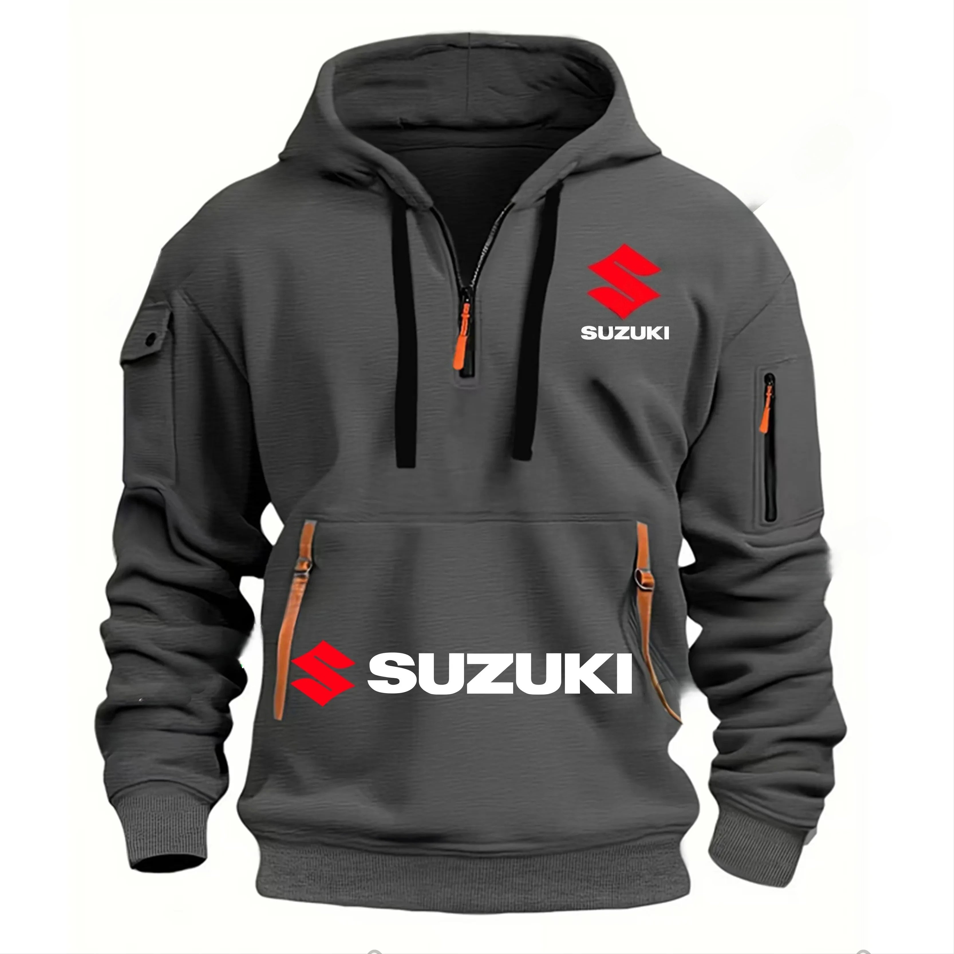 Suzuki's new men's hooded sweatshirt, outdoor sports sweatshirt, autumn and winter casual motorcycle enthusiast sweatshirt