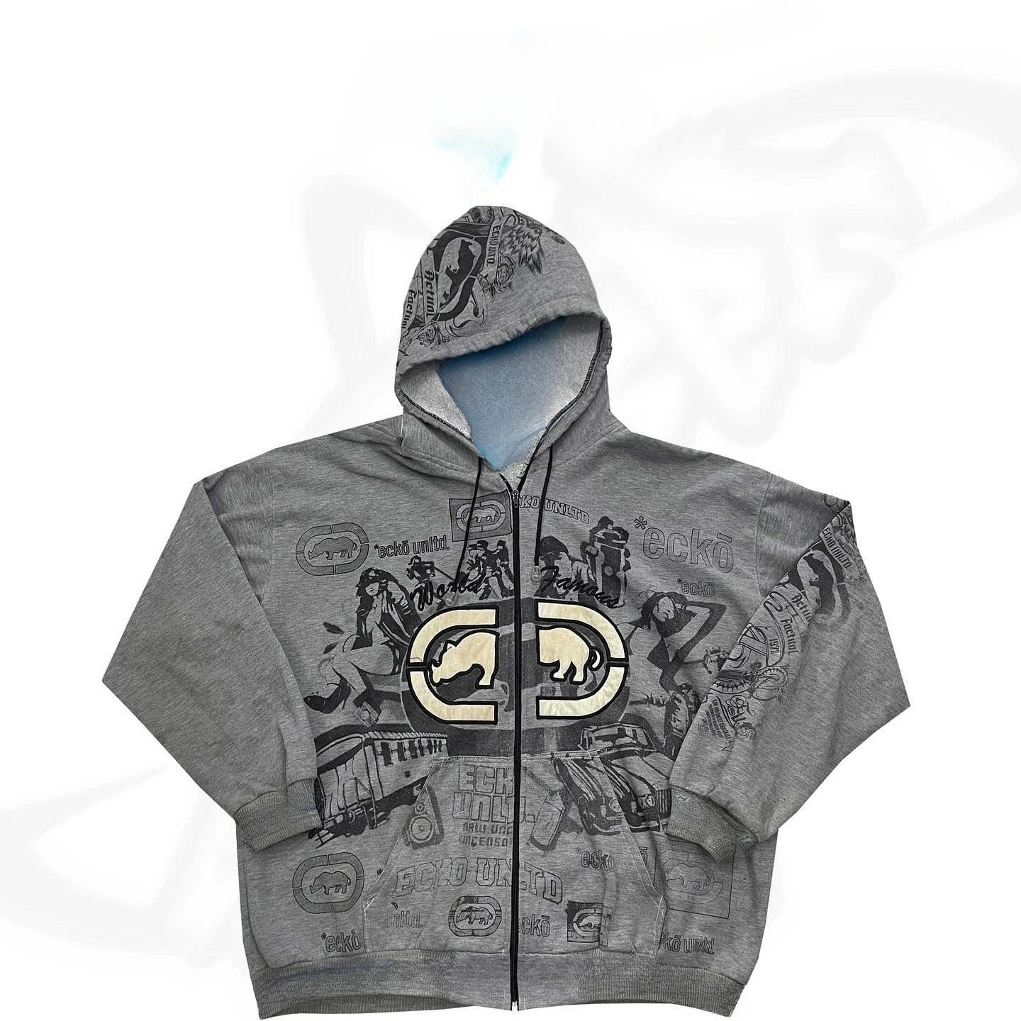 Graffiti Southpole Men Zipper Hoodie Street New Sweater Hoodie Harajuku Vintage Hip Hop Casual Sports Hooded Sweater