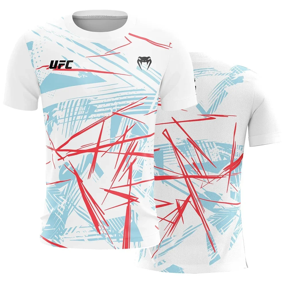 Summer Hot Selling UFC Boxing Fighting Competition Men's T-shirt Fashion Quick Drying Casual Breathable O-neck Short Sleeve Tops