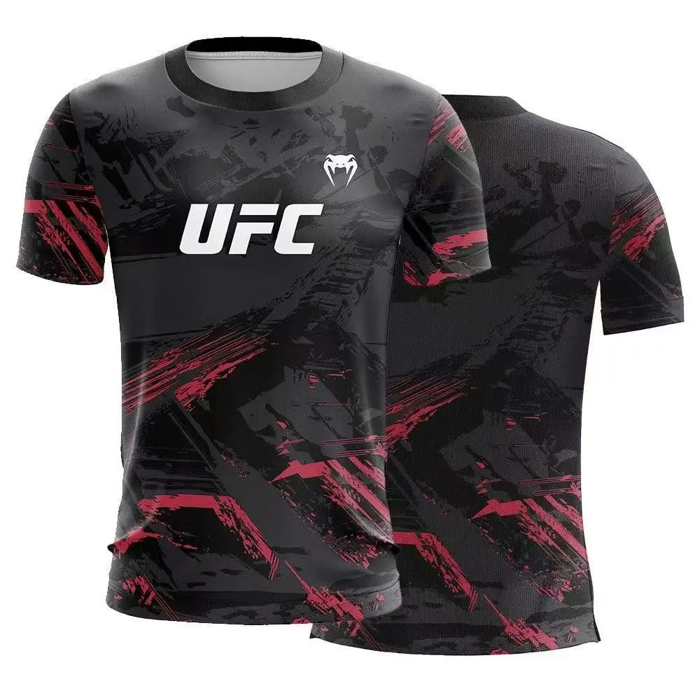 Summer Hot Selling UFC Boxing Fighting Competition Men's T-shirt Fashion Quick Drying Casual Breathable O-neck Short Sleeve Tops