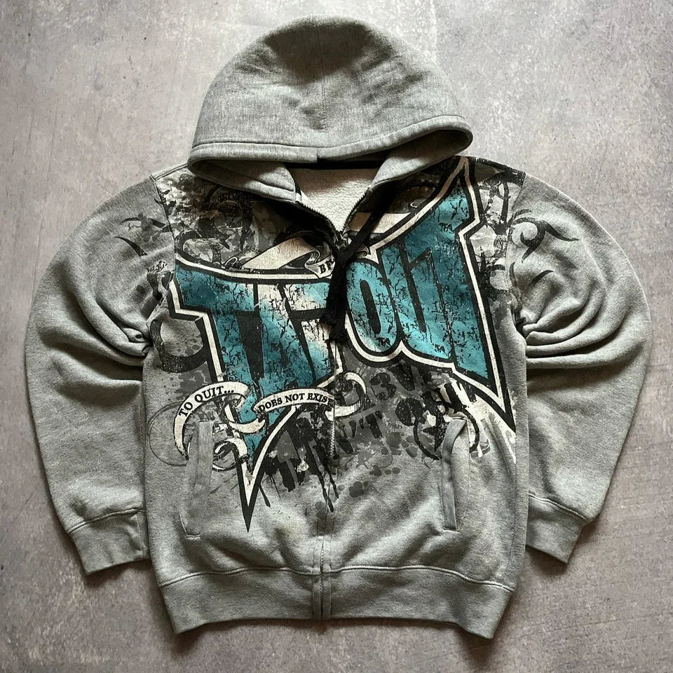 Graffiti Southpole Men Zipper Hoodie Street New Sweater Hoodie Harajuku Vintage Hip Hop Casual Sports Hooded Sweater