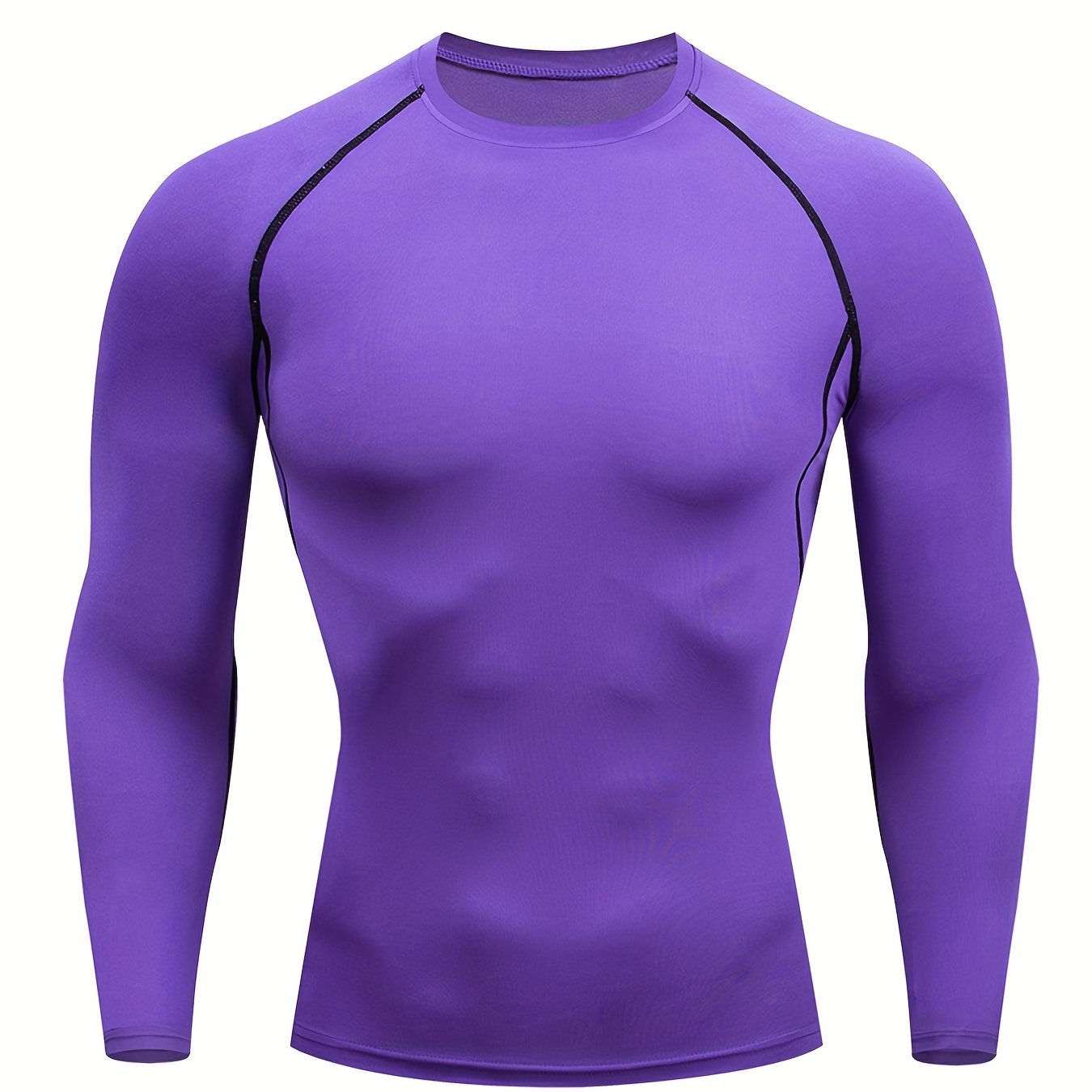 Men'S High-Stretch Sportswear | Long Sleeve Crew Neck Gym Top for Running, Training, Basketball, and More | Solid Color, Four Seasons Fit, JIIHOO Brand