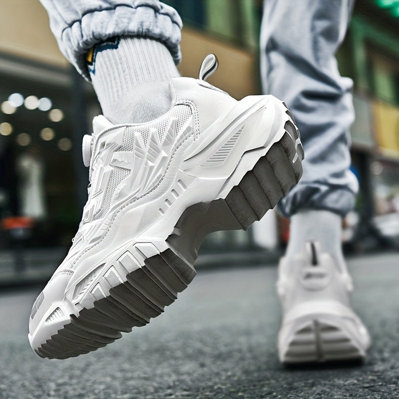 Men'S Breathable Running Shoes - Lightweight Sneakers with Cushioned TPU Sole, Lace-Up Closure, Non-Slip Rubber Outsole - All-Season Gym, Jogging, Gym Footwear, Striped Design, Comfortable Fit, Fitness Enthusiasts