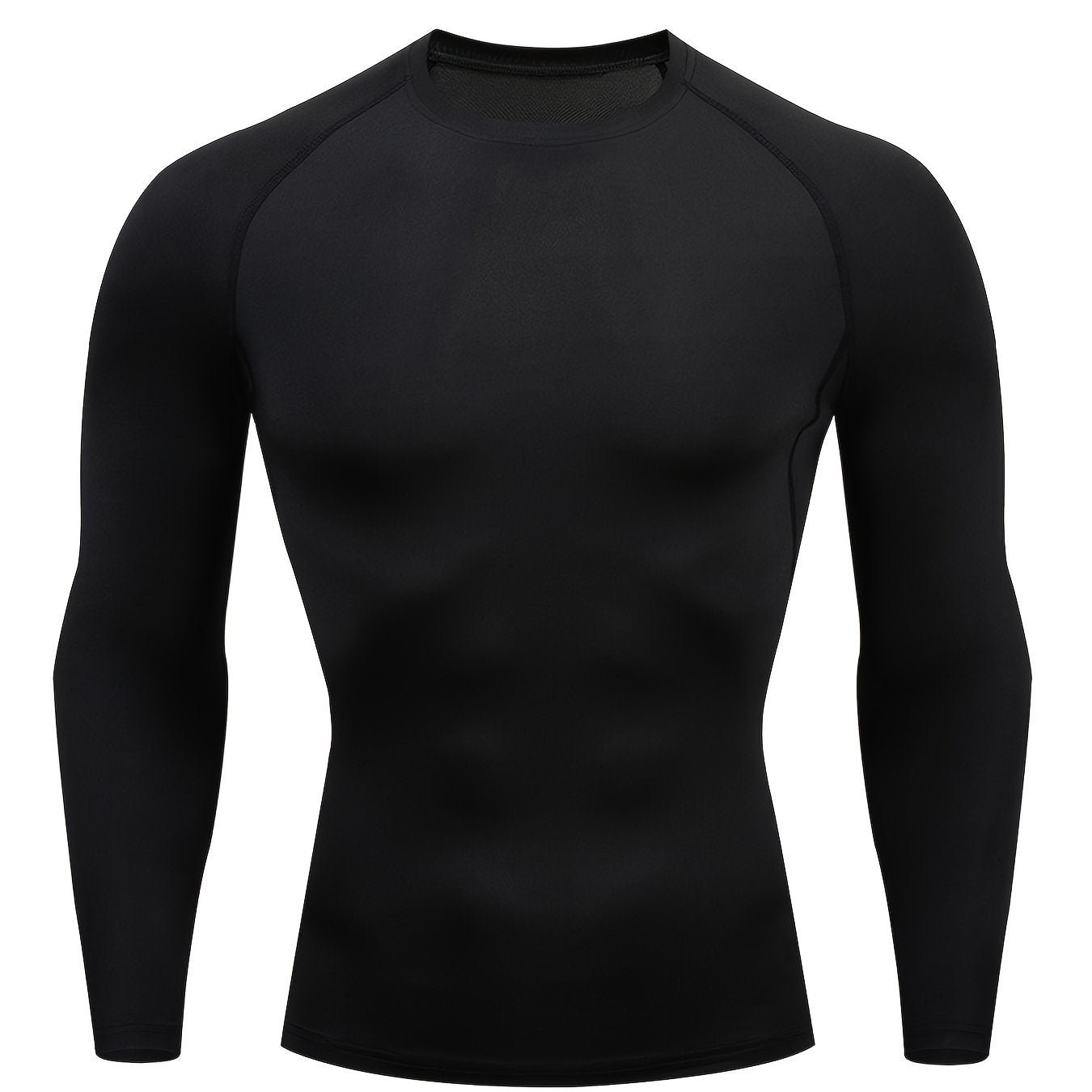 Men'S High-Stretch Sportswear | Long Sleeve Crew Neck Gym Top for Running, Training, Basketball, and More | Solid Color, Four Seasons Fit, JIIHOO Brand