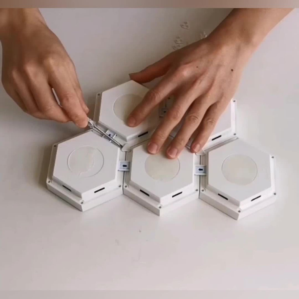 [Touch Control LED Light] 6packs Touch Control Hexagonal LED Wall Light | Neutral White Lamp, Easy To Use, Energy Efficient Night Light