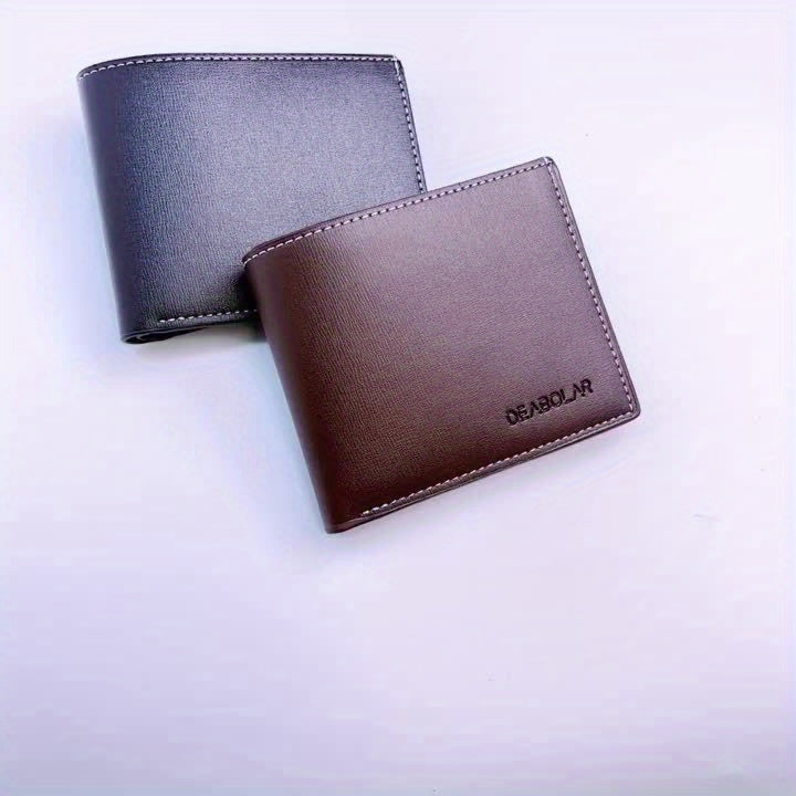 Fashion Men'S Soft Faux Leather Wallet Casual Short Youth Purse Christmas Gift