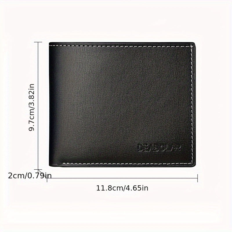 Fashion Men'S Soft Faux Leather Wallet Casual Short Youth Purse Christmas Gift